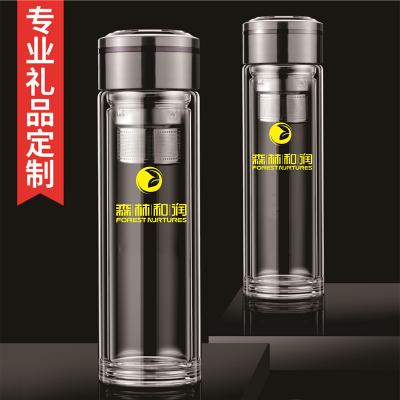 新款高品質(zhì)雙層玻璃杯高硼硅水杯車(chē)載禮品杯定制